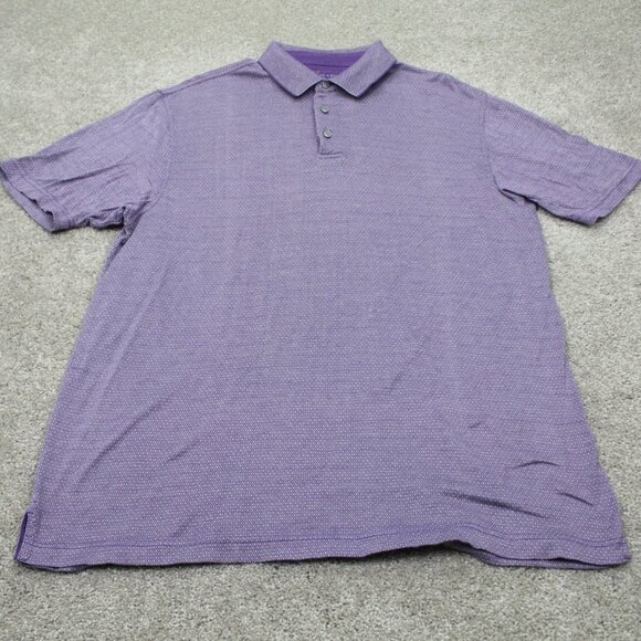 Jos A Bank Leadbetter Golf Polo Shirt Mens Large Purple 100% Cotton S/S Pullover - Picture 2 of 10